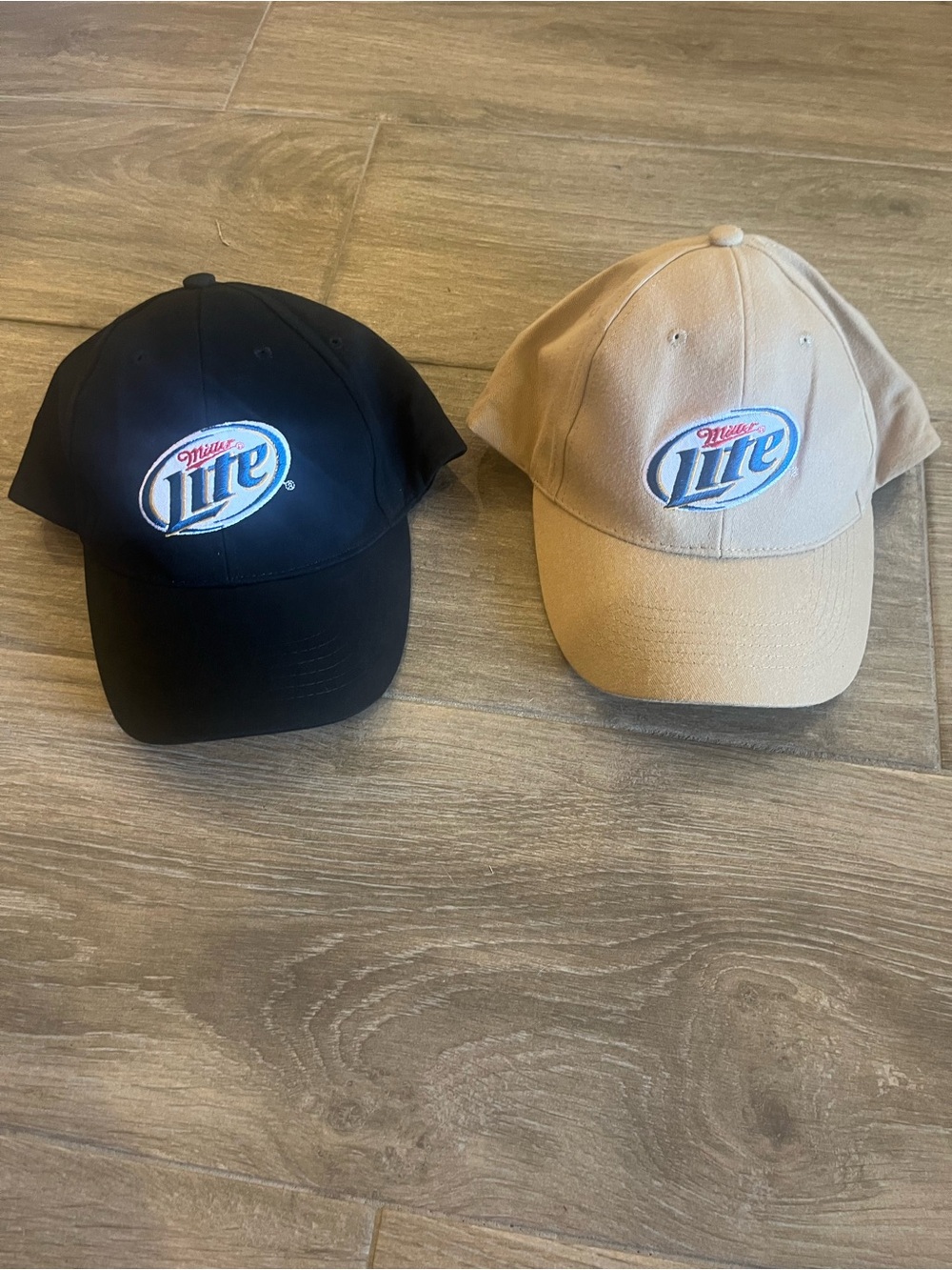 ACME Two-Tone Miller Lite Patch Baseball Caps - Black & Tan
